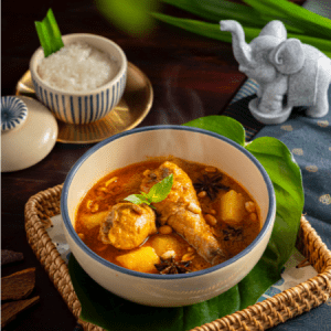 Cà ri xanh Thái với đùi gà góc tư